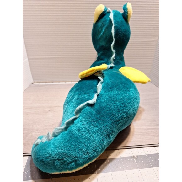 Vintage Dakin Fun Farm 1987 Dragon Plush Stuffed animal toy Turquoise Yellow - Picture 3 of 12